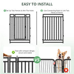 47" H 48-Panel Metal Dog Playpen for Yard & RV, Black Silver