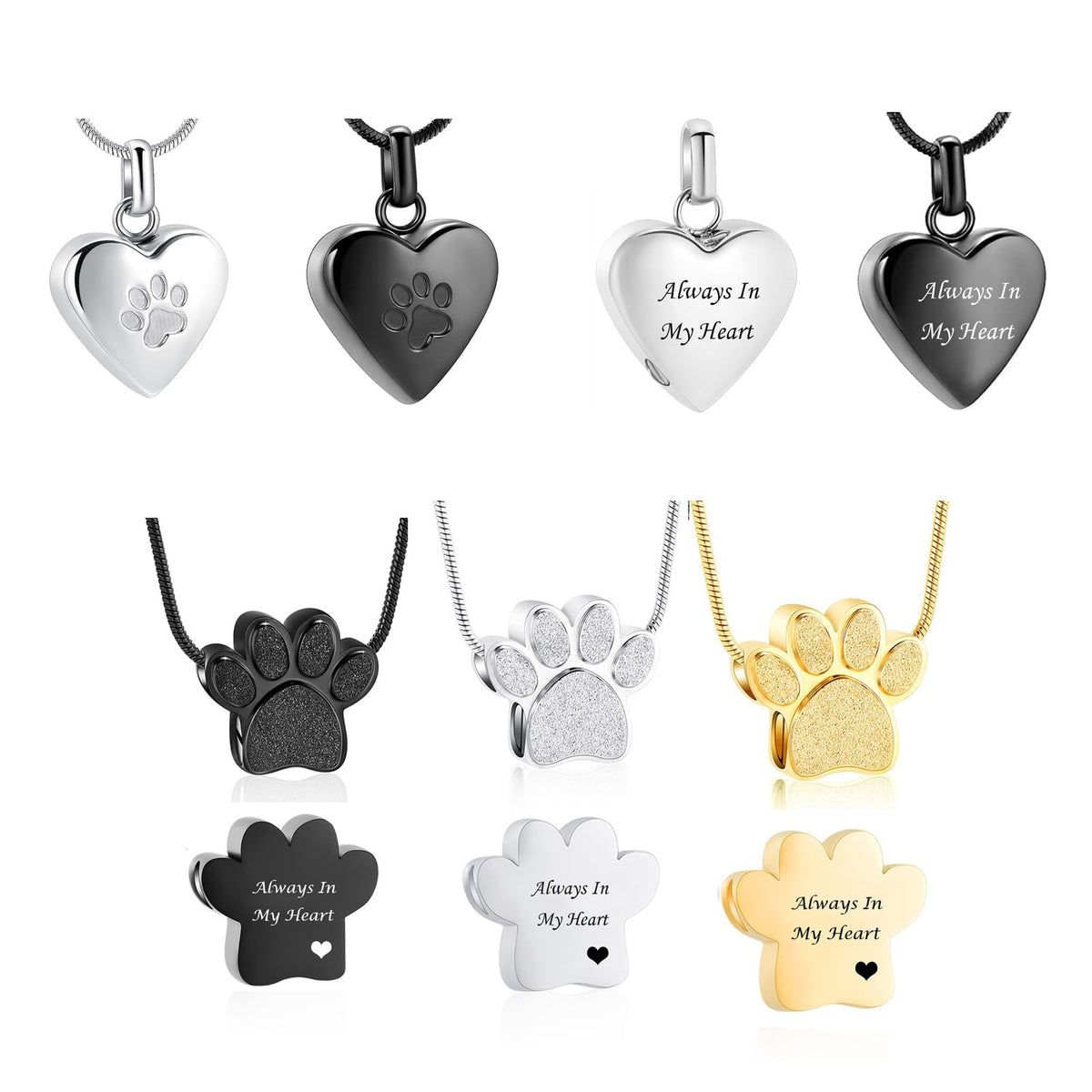 zeqingjw Pet Cremation Jewelry Ashes Necklace for Women Men Keepsake Pendant Pet Necklace