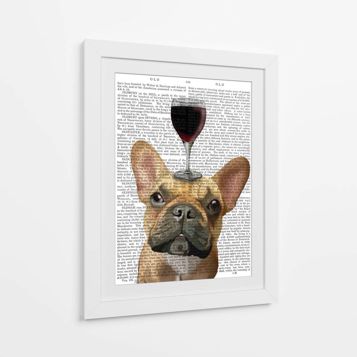 Canvas Lab | Dog Au Vin, French Bulldog by Fab Funky | 30 x 40 in | Canvas Print Wall Art | Animals, Dogs, Nature, Whimsical | Wall Decor for Bedroom, Living Room or Office