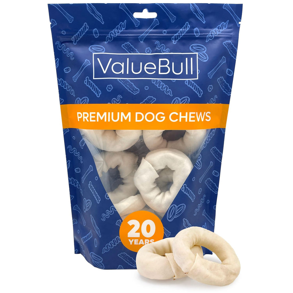 ValueBull USA Beef Rawhide Donut Ring Dog Chews, 200 Count