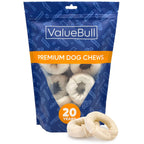 ValueBull USA Beef Rawhide Donut Ring Dog Chews, 200 Count