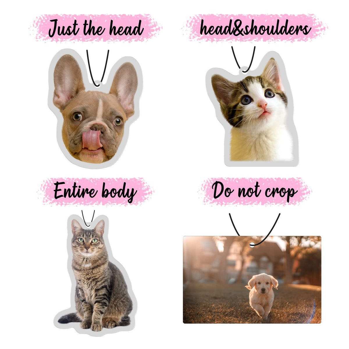 300PCS Personalized Pet Portrait Car Air Fresheners Bulk Dog Photo Air Fresheners Cat Car Decor Accessories Pet souvenir gift Scents Air Freshener Custom Bulk Items for Pet Lover (option 6:300pcs)
