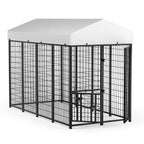 LOVMOR 10' x 8' Outdoor Dog Kennel with Roof for Large Dogs