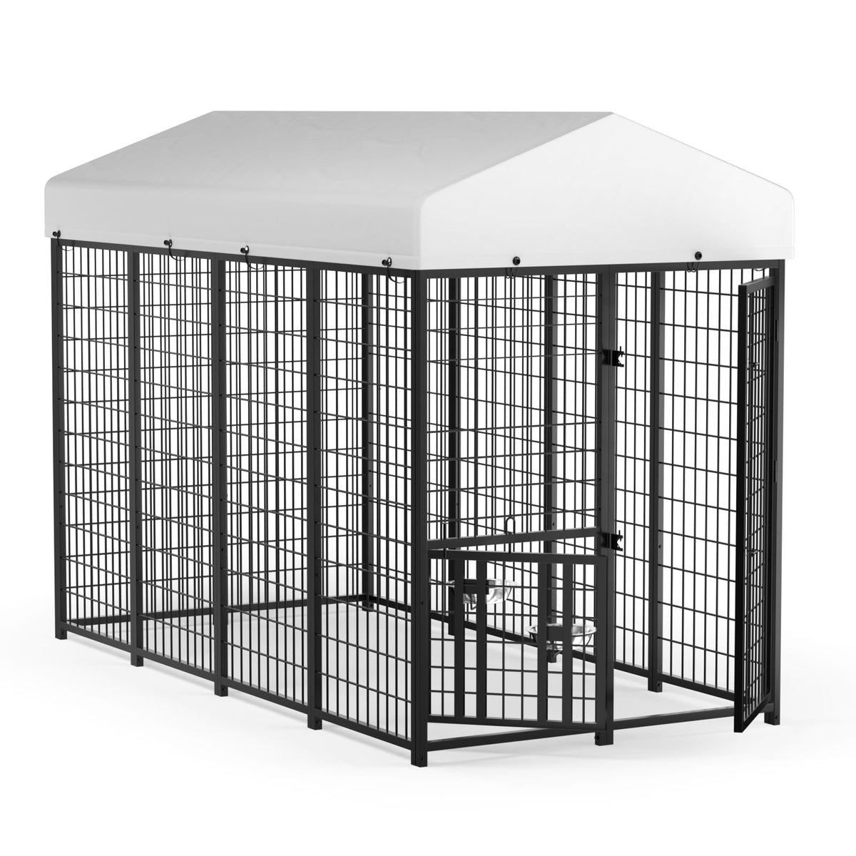 LOVMOR 16' x 10' Outdoor Dog Kennel with Roof for Large Dogs
