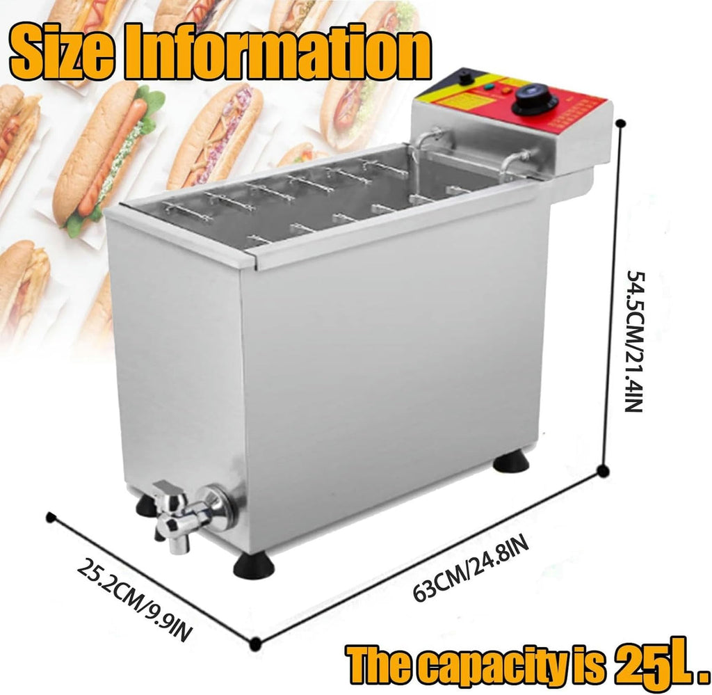 Professional Commercial Fryer Mazorca Corn, Kitchen Fryer with Stainless Steel Countertop, Fryer for Corn Dogs for Restaurants, Stores, Homes ~/