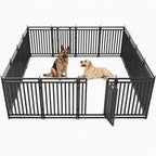 47" H 48-Panel Metal Dog Playpen for Yard & RV, Black Silver