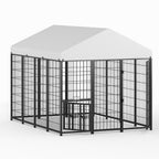 LOVMOR 16' x 10' Outdoor Dog Kennel with Roof for Large Dogs