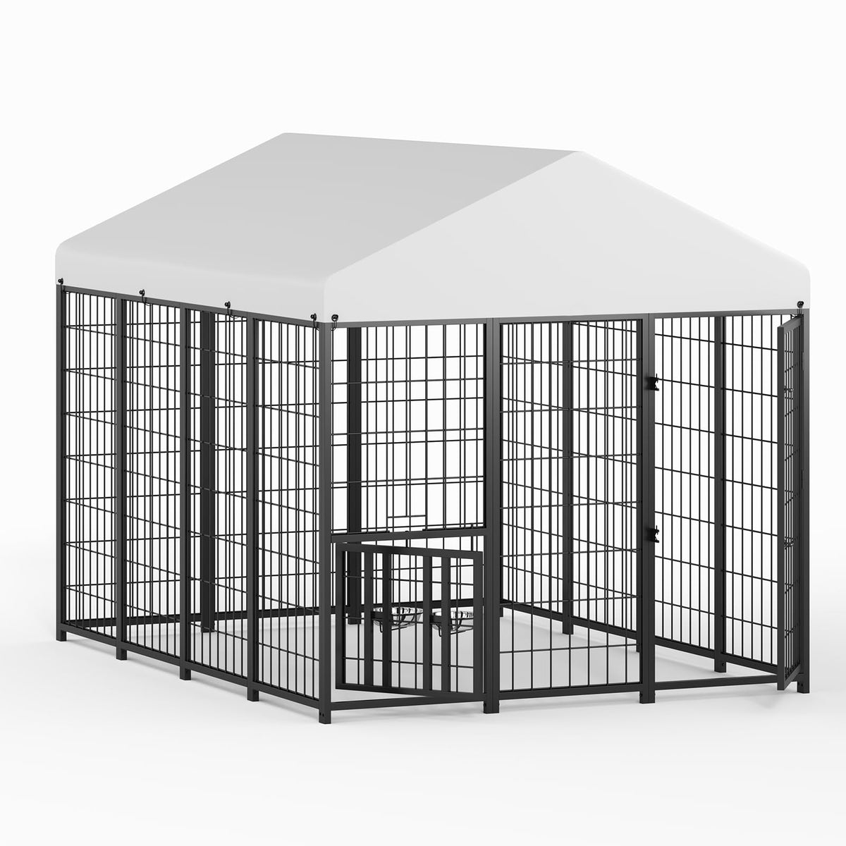 LOVMOR 16' x 10' Outdoor Dog Kennel with Roof for Large Dogs