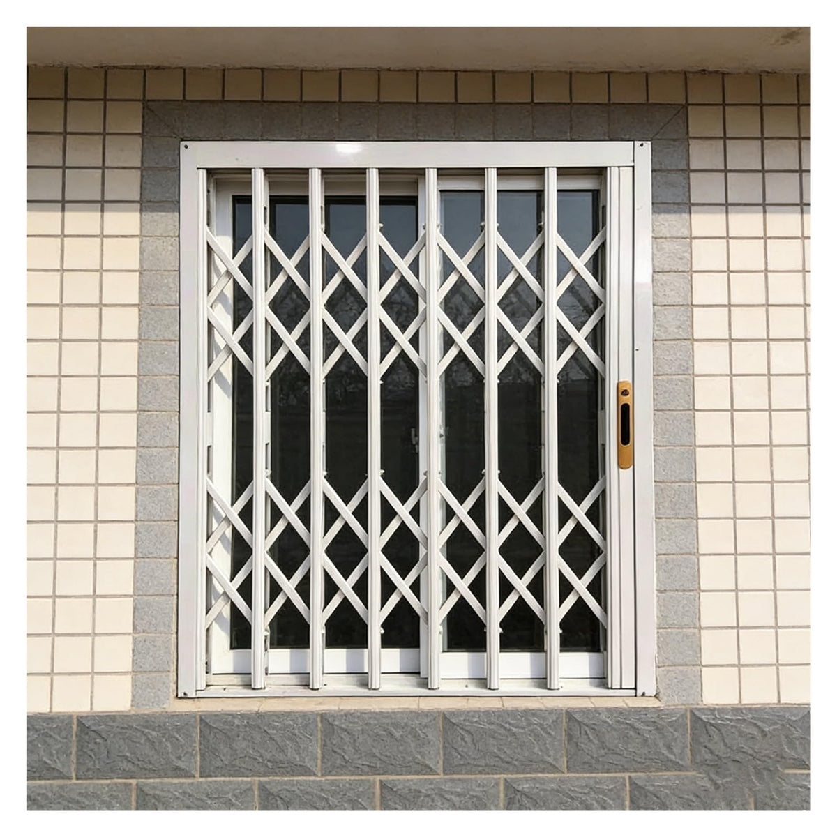 Heavy-Duty Retractable Iron Window Bars for Security, Sliding Door & Window Guard, Cat & Dog Protection, Outdoor Use, 32x55in (80x140cm)