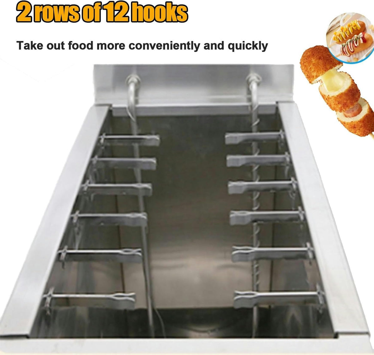 Professional Commercial Fryer Mazorca Corn, Machine to Make Hot Dog Sticks with 25 -Liter Commercial Cheese, Suitable for Coffee Shops, Bakeries and Streets of Sandwiches ~/