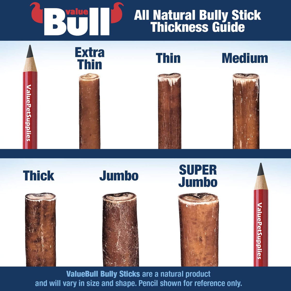 ValueBull USA Bully Sticks for Dogs, Medium 6 Inch, 400 Count