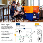 Pet Crate - Durable, Heavy Duty Dog Cat Kennel, Airline Approved Pet Carrier, Pet Palace Dog Kennel, Travel Dog and Cat Crate for Large Dogs Indoor or Outdoor, 7 Sizes