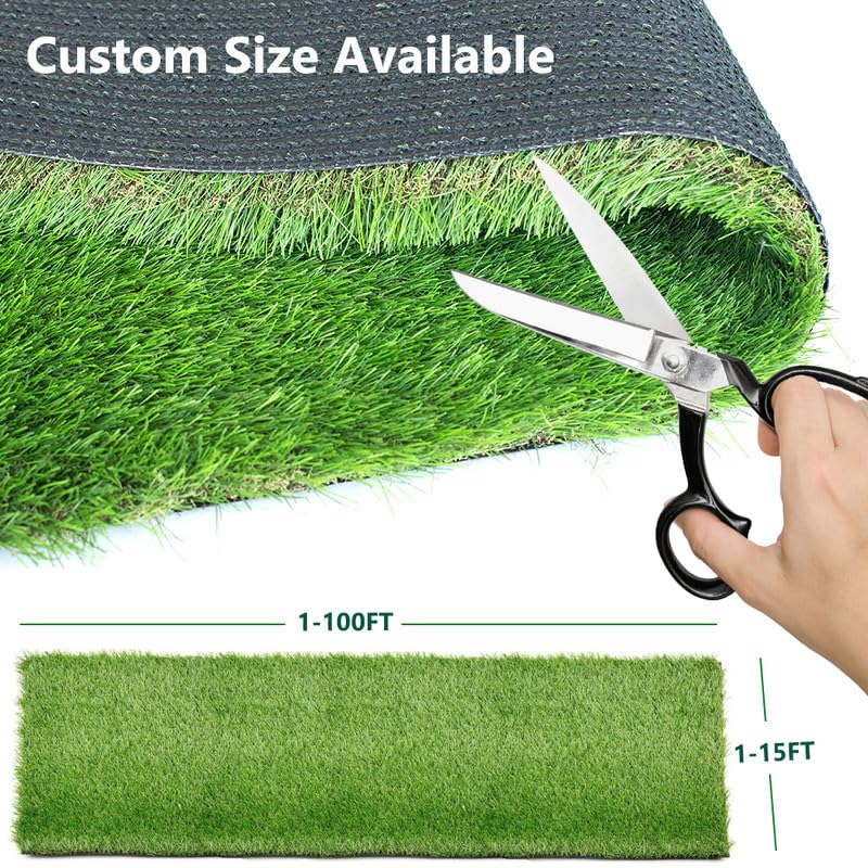 Artificial Turf Grass Rug 15x20 ft, Fake Grass Carpet for Patio