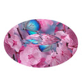 Donut Dog Bed for Small Dogs & Cats - Blue Butterfly Pink Flowers Calming Anti-Anxiety Pet Bed with Non-Slip Base, Removable & Machine Washable, 18"