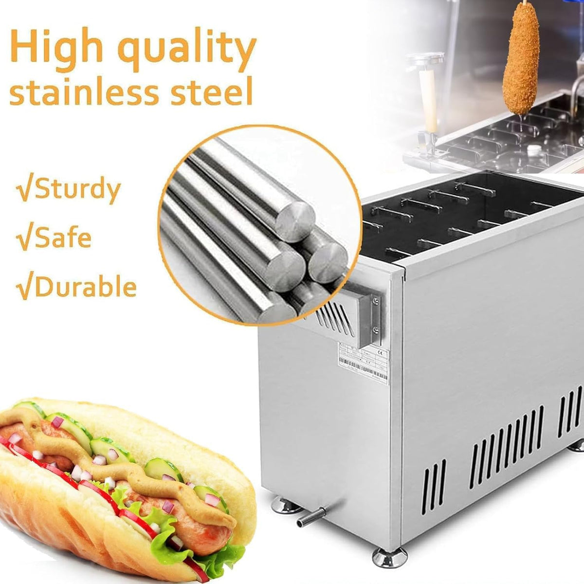 Commercial Gas Corn Dog Fryer for Korean Corn Cheese Hot Dogs