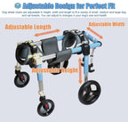 4 Wheels Dog Wheel Chair Pet Mobility Aid, XS/S/M/L/XL/XXL Full Support Assist, Doggie Wheelchair Leg Braces for Disabled Handicapped Injured Lame