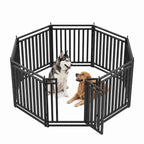 47" H 48-Panel Metal Dog Playpen for Yard & RV, Black Silver
