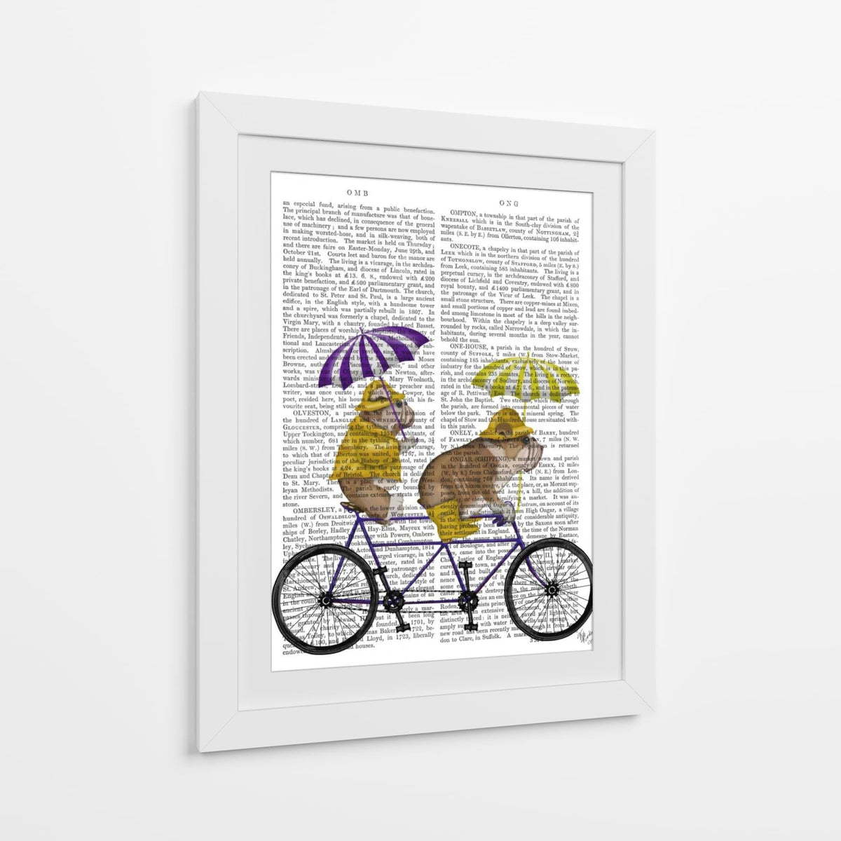 Canvas Lab | English Bulldog Tandem by Fab Funky | 30 x 40 in | Canvas Print Wall Art | Animals, Dogs, Nature, Whimsical | Wall Decor for Bedroom, Living Room or Office