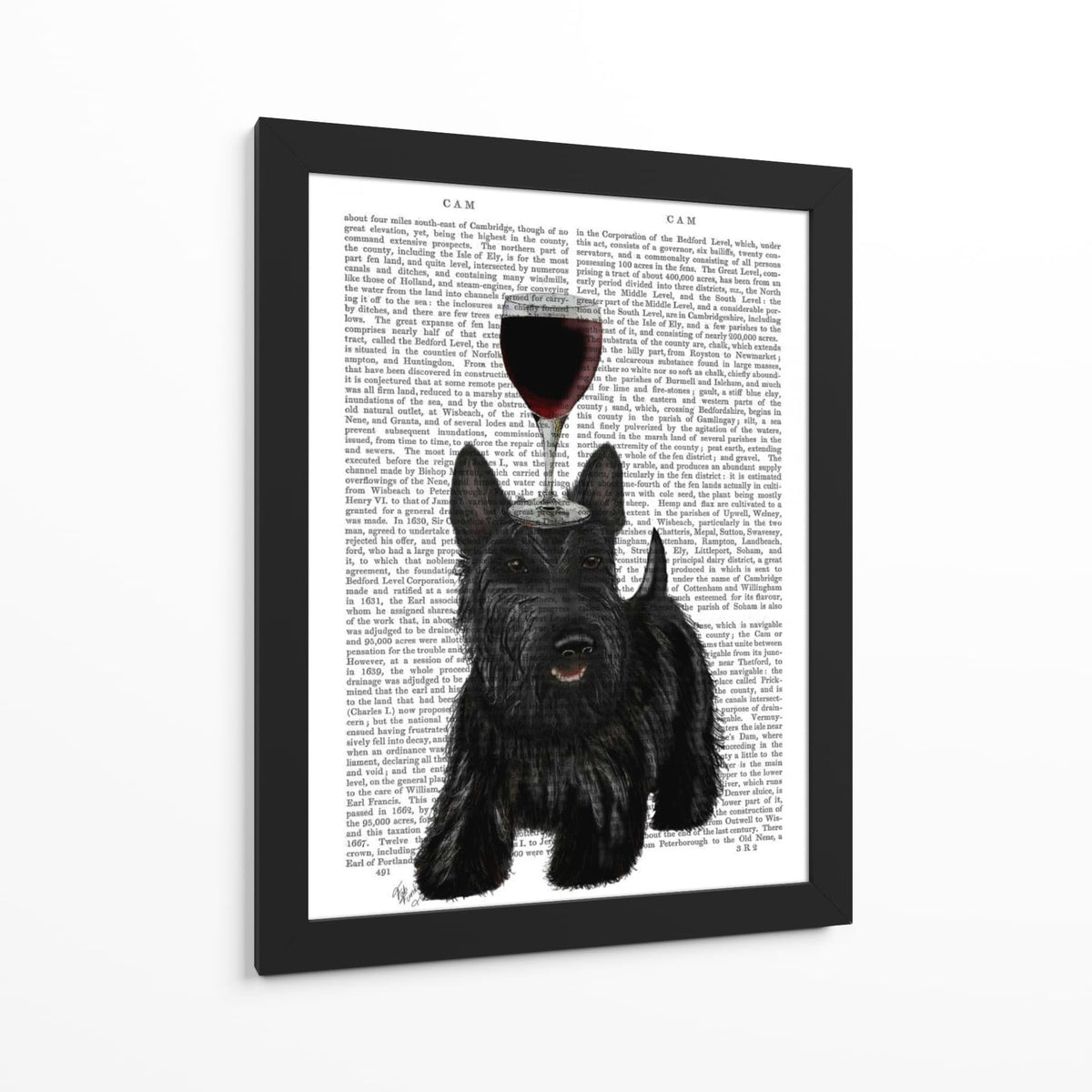 Canvas Lab | Dog Au Vin, Scottish Terrier by Fab Funky | 30 x 40 in | Canvas Print Wall Art | Animals, Dogs, Nature, Whimsical | Wall Decor for Bedroom, Living Room or Office