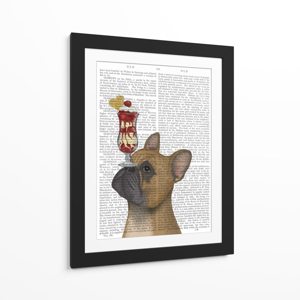 Canvas Lab | French Bulldog Ice Cream by Fab Funky | 30 x 40 in | Canvas Print Wall Art | Animals, Dogs, Nature, Whimsical | Wall Decor for Bedroom, Living Room or Office