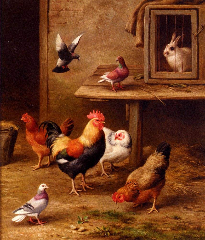Toperfect Oil Painting Handmade $50-$2000 by College Teachers - 5 Famous Paintings - The Puppies dog pet animal Edgar Hunt classical Art - Wall Painting on Canvas -Size1