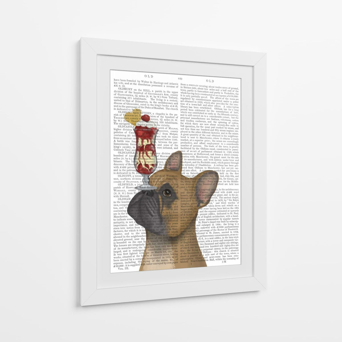 Canvas Lab | French Bulldog Ice Cream by Fab Funky | 30 x 40 in | Canvas Print Wall Art | Animals, Dogs, Nature, Whimsical | Wall Decor for Bedroom, Living Room or Office
