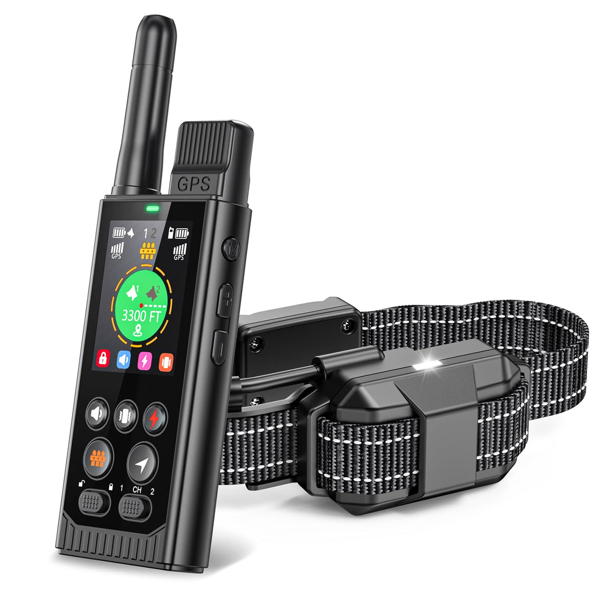 3-in-1 Wireless Dog Fence, Real-Time GPS Tracker & Training Collar