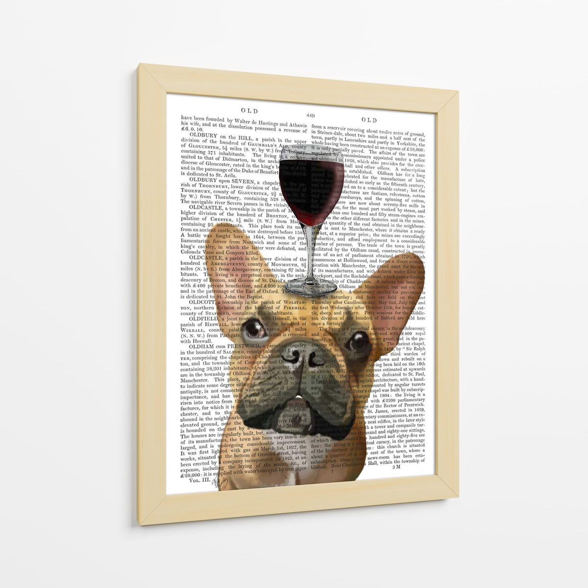 Canvas Lab | Dog Au Vin, French Bulldog by Fab Funky | 30 x 40 in | Canvas Print Wall Art | Animals, Dogs, Nature, Whimsical | Wall Decor for Bedroom, Living Room or Office
