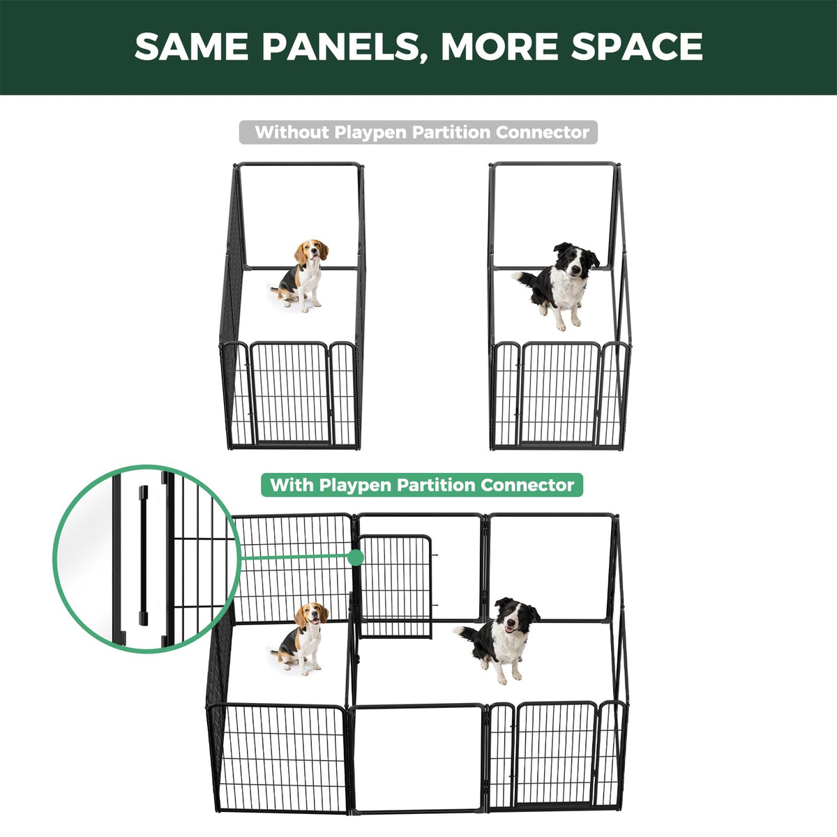 FXW AuraSpace Pro Acrylic & Wire Dog Playpen with Divider, 32"H, 12 Panels