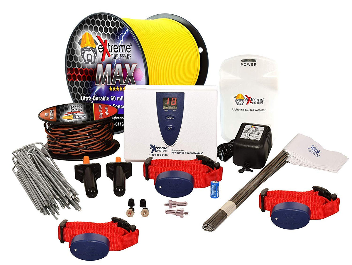 Underground Electric Dog Fence Kit, Pro Grade, 3-Dog, 1000 ft