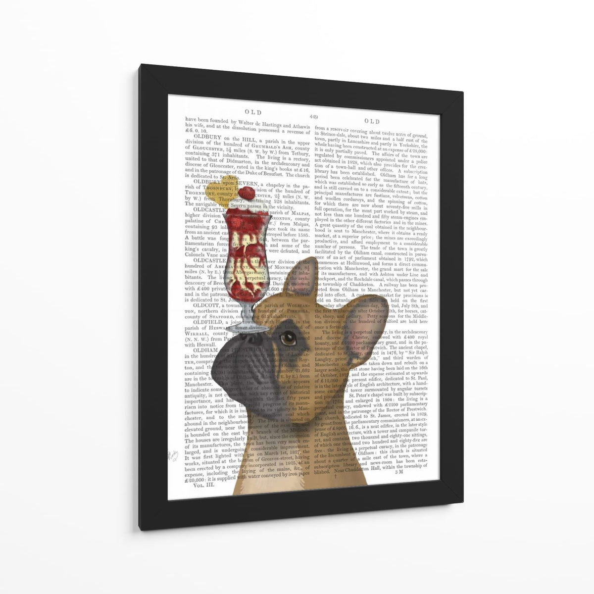 Canvas Lab | French Bulldog Ice Cream by Fab Funky | 30 x 40 in | Canvas Print Wall Art | Animals, Dogs, Nature, Whimsical | Wall Decor for Bedroom, Living Room or Office