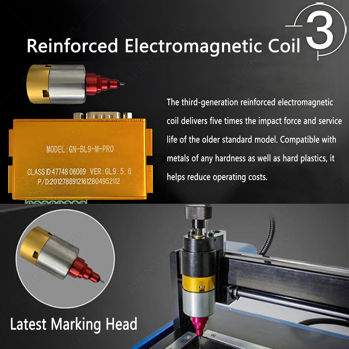 400W Electric Metal Marking Machine Dot Peen Marking Machine for Industrial Nameplate Dog Tag Steel Plate,3 Adjustable Force Levels,Marking Depth: 0.1-1.5mm,Marking Range 300 * 200MM