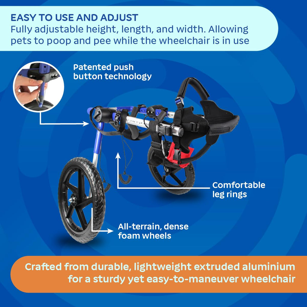 Walkin' Wheels Dog Wheelchair - for Med/Large Dogs 50-69 lbs - Veterinarian Approved - Dog Wheelchair for Back Legs