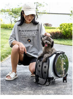 Pet Dog Cat Trolley Suitcase Luggage with Wheels Carrying Breathable Backpack Stroller