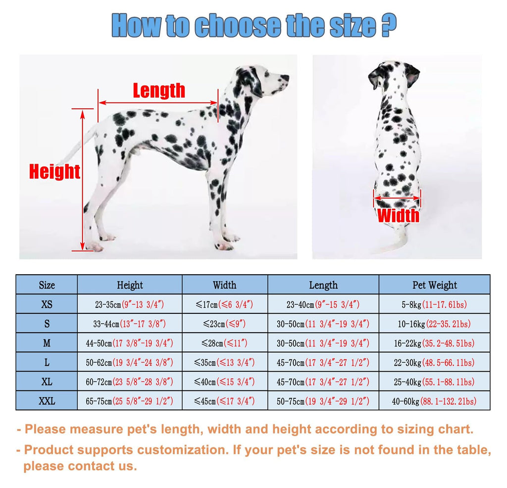 4 Wheels Dog Wheel Chair Pet Mobility Aid, XS/S/M/L/XL/XXL Full Support Assist, Doggie Wheelchair Leg Braces for Disabled Handicapped Injured Lame