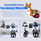 Doberman Pet Mobility Wheelchair Adjustable, 2/4 Wheel Dog Leg Brace for Paralysis Arthritis, All Terrain Doggy Walk Mobility Support Tool(Blue,XL)