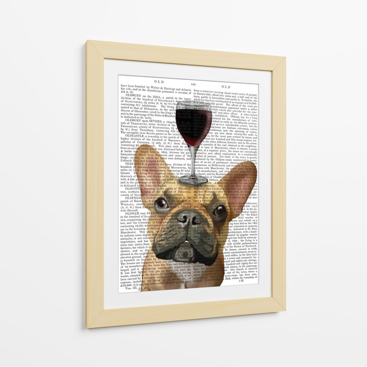 Canvas Lab | Dog Au Vin, French Bulldog by Fab Funky | 30 x 40 in | Canvas Print Wall Art | Animals, Dogs, Nature, Whimsical | Wall Decor for Bedroom, Living Room or Office