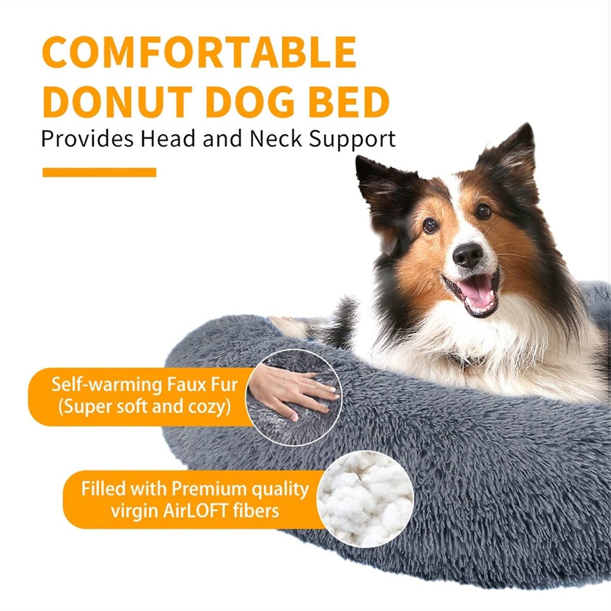 Long Plush Round Dog Cushion Pet Bed For Samll House Washable Bed Winter Warm Sleeping Puppy Soft Bed (A S)