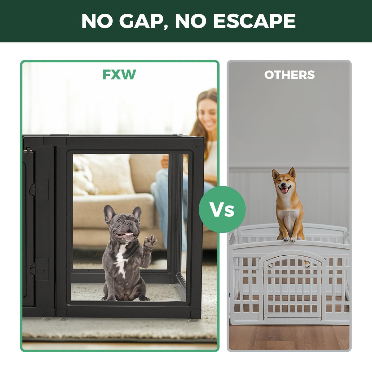 FXW AuraSpace Acrylic Dog Playpen with Whelping Door, 30"H