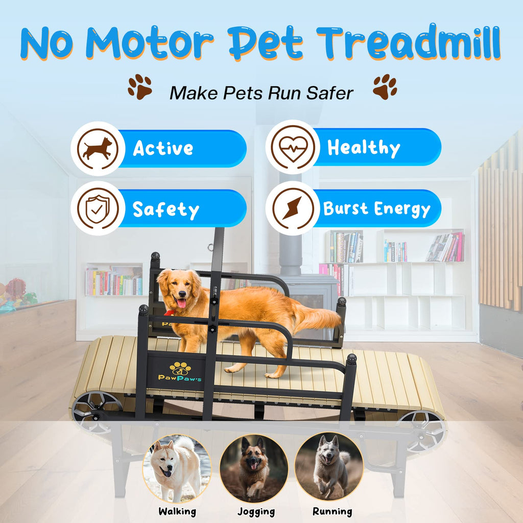 PawPaw's Dog Treadmill for Large Dogs, Medium Dogs with Brake. Dog Slatmill for Healthy & Fit Dog Life, Dog Treadmill for Indoor & Outdoor. Treadmill for Dogs up to 330 lbs