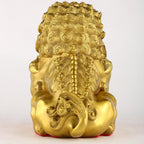 Brass Foo Dogs Statues Pair, Chinese Guardian Lions Figurines, Feng Shui Decor for Home Office, Protection Prosperity Wealth Symbol, Brass Tabletop Sculpture,9.8" H x 11" L x 5.9" W 19.4lb