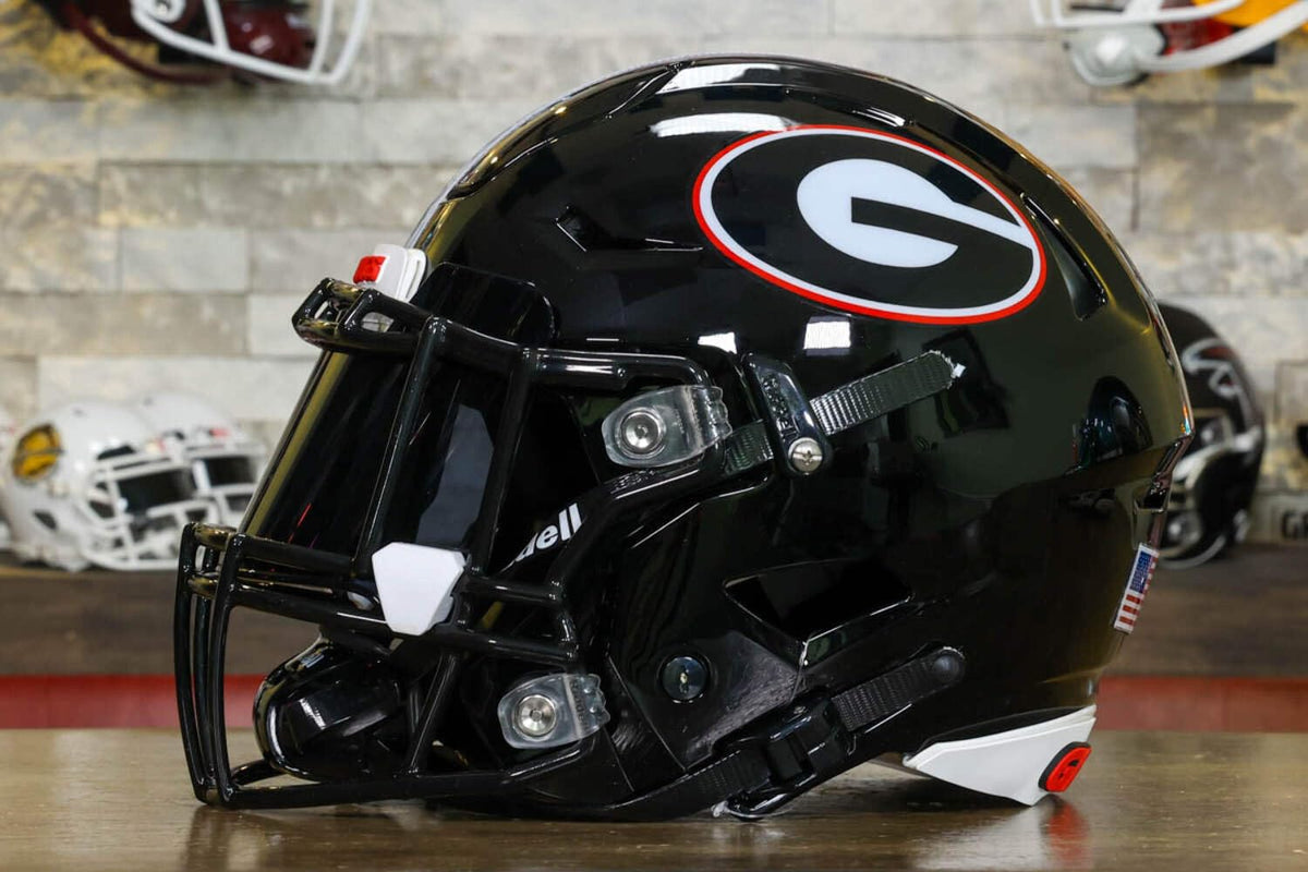 Georgia, Bulldogs Collectible SpeedFlex Helmet - GG Special Edition - with Free USA Flag Decal - Green Gridiron