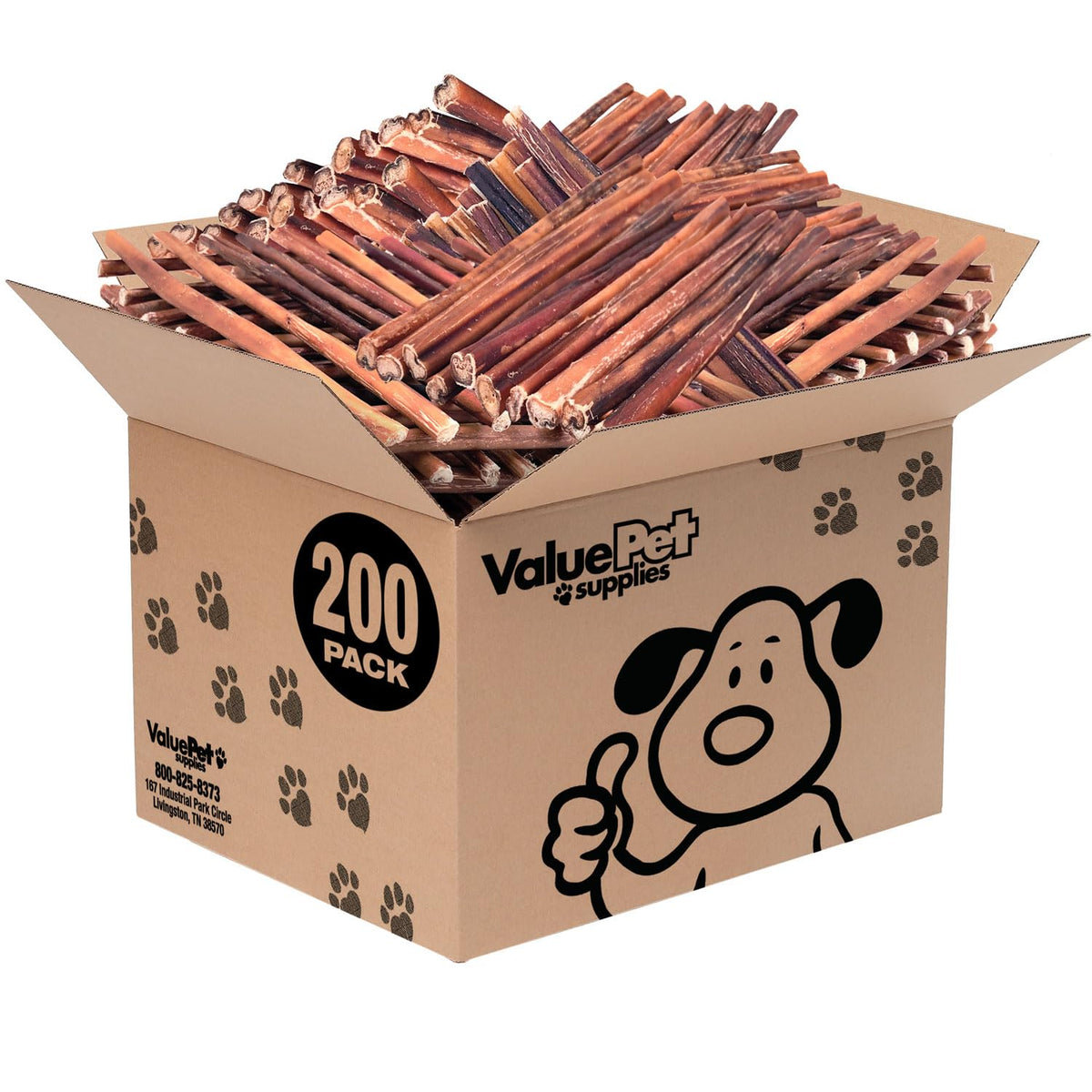 ValueBull Bully Sticks for Small Dogs, Thin 12 Inch, 200 Count