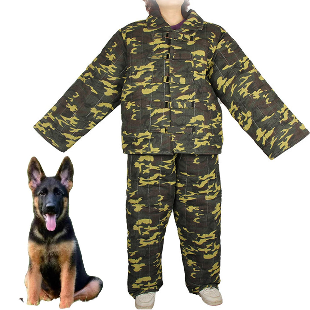 Dog Training Protective Clothing, Small Medium-Sized Dog Outdoor Anti-bite Body Protective Clothing (Beige)