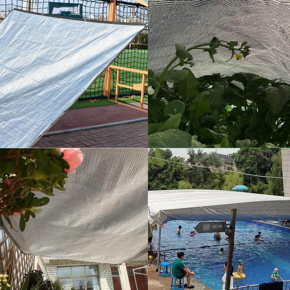 Aluminet Shade Net for Dogs & Greenhouses 99% UV Protection Grommet Design Heat Resistant Versatile Canopy for Car Balcony & Garden (Sizes: 1x2m to 6x8m)