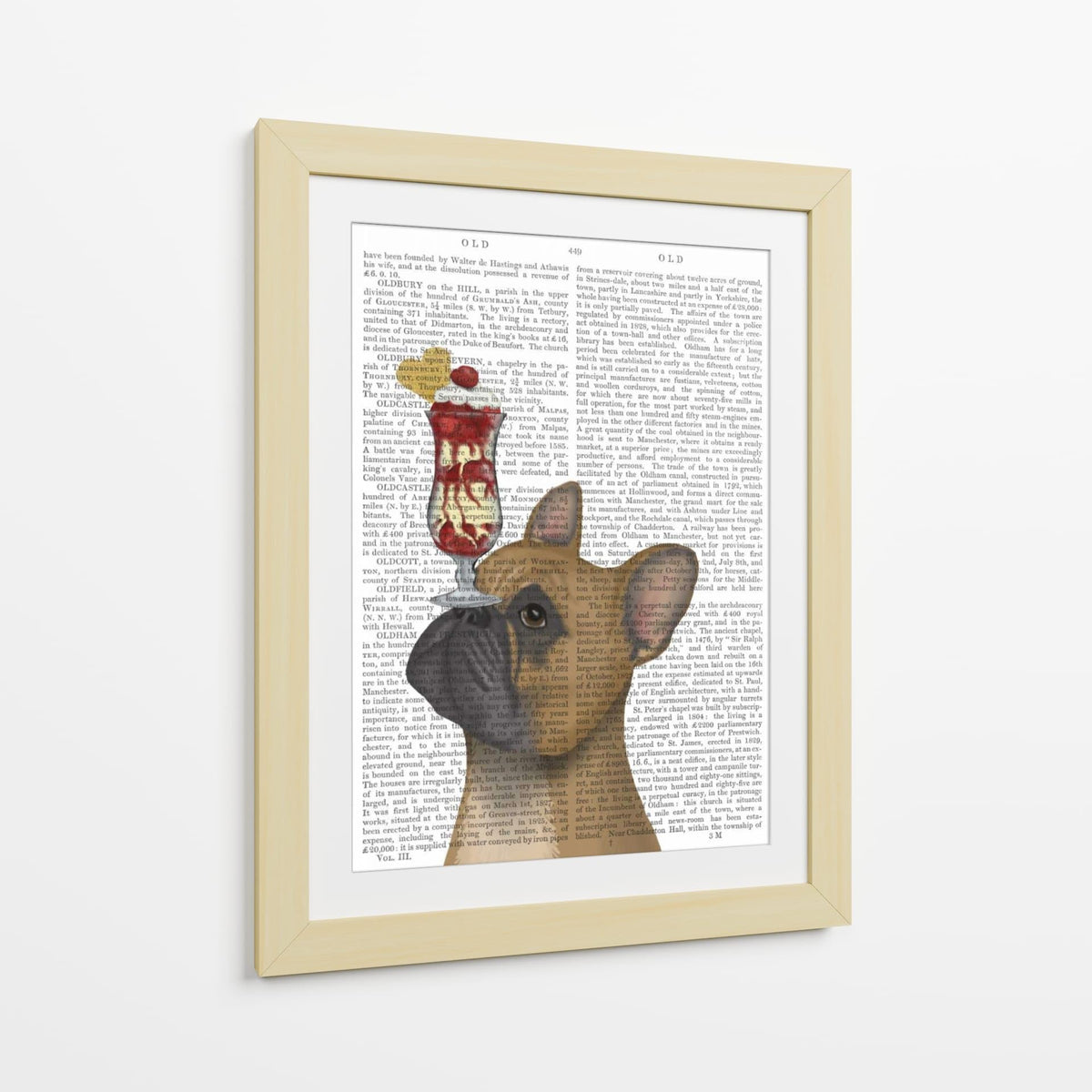 Canvas Lab | French Bulldog Ice Cream by Fab Funky | 30 x 40 in | Canvas Print Wall Art | Animals, Dogs, Nature, Whimsical | Wall Decor for Bedroom, Living Room or Office