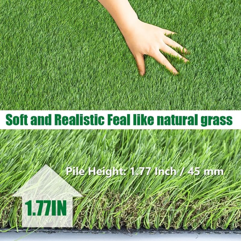 Artificial Turf Grass Rug 15x20 ft, Fake Grass Carpet for Patio