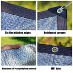 Aluminet Shade Net for Dogs & Greenhouses 99% UV Protection Grommet Design Heat Resistant Versatile Canopy for Car Balcony & Garden (Sizes: 1x2m to 6x8m)