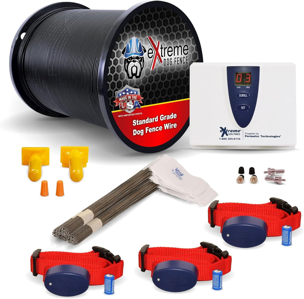 Underground Electric Dog Fence Kit, Pro Grade, 3-Dog, 1000 ft