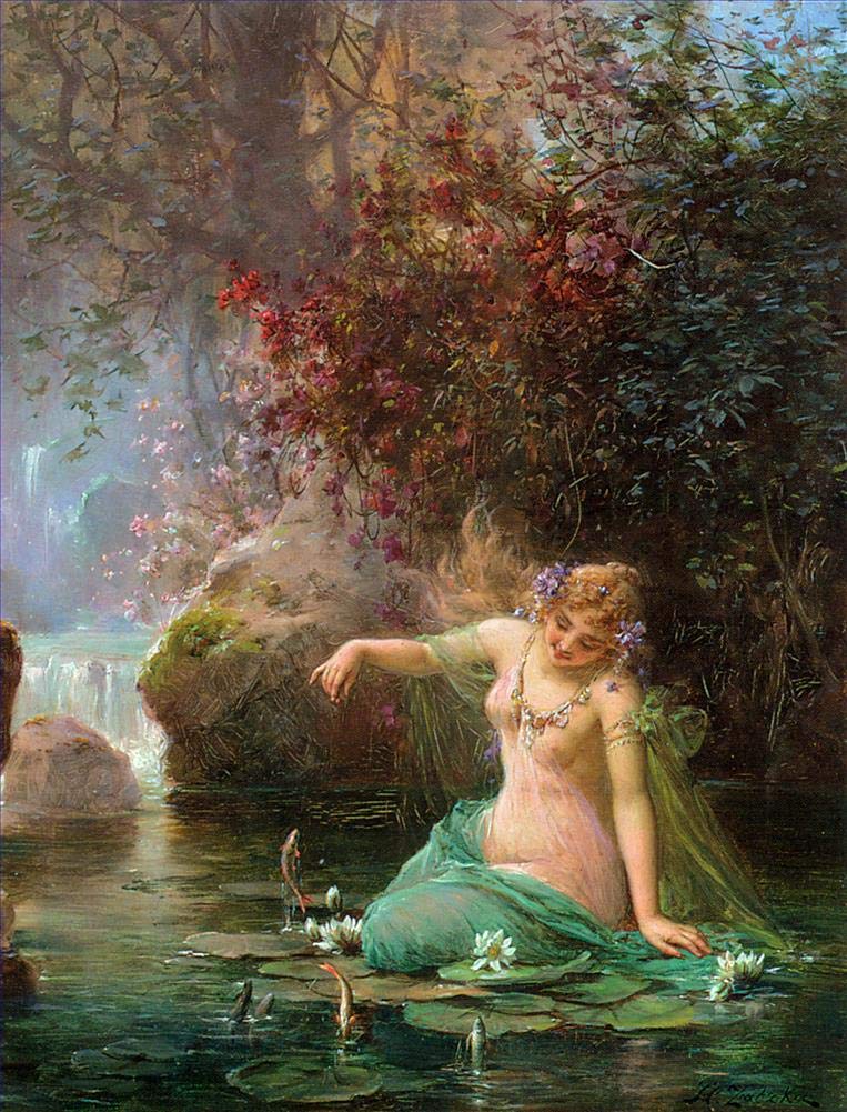 Toperfect Oil Painting Handmade $50-$2000 by College Teachers - 27 Zatzka Wall Art - Obedience Hans Zatzka girls and puppy dog rural - Famous Painting on Canvas -Size2